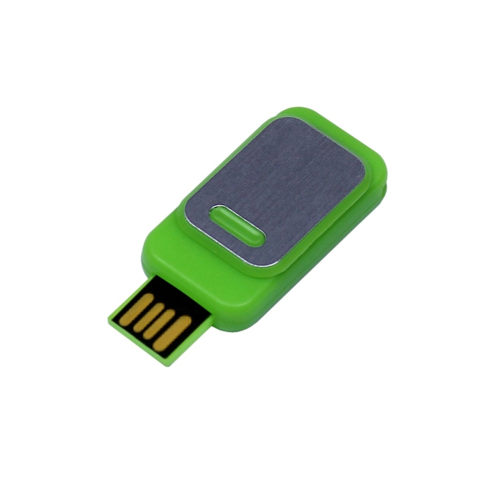 USB 2.0- флешка промо на 32 Гб прямоугольной формы, выдвижной механизм для нанесения логотипа