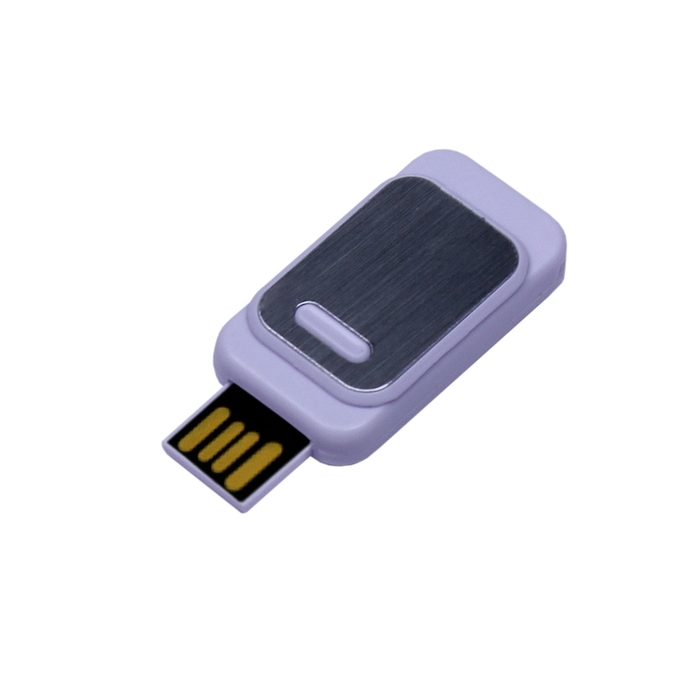 USB 2.0- флешка промо на 32 Гб прямоугольной формы, выдвижной механизм для нанесения логотипа