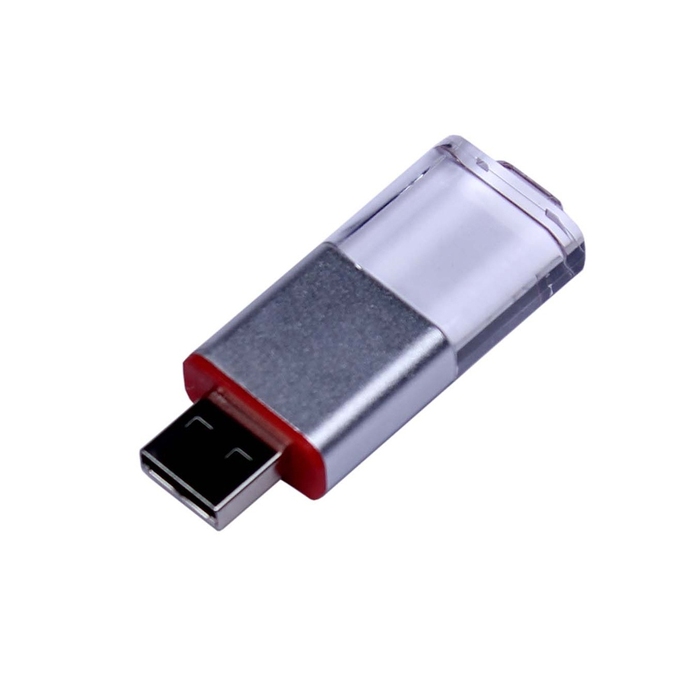 USB 2.0- флешка промо на 32 Гб прямоугольной формы, выдвижной механизм для нанесения логотипа