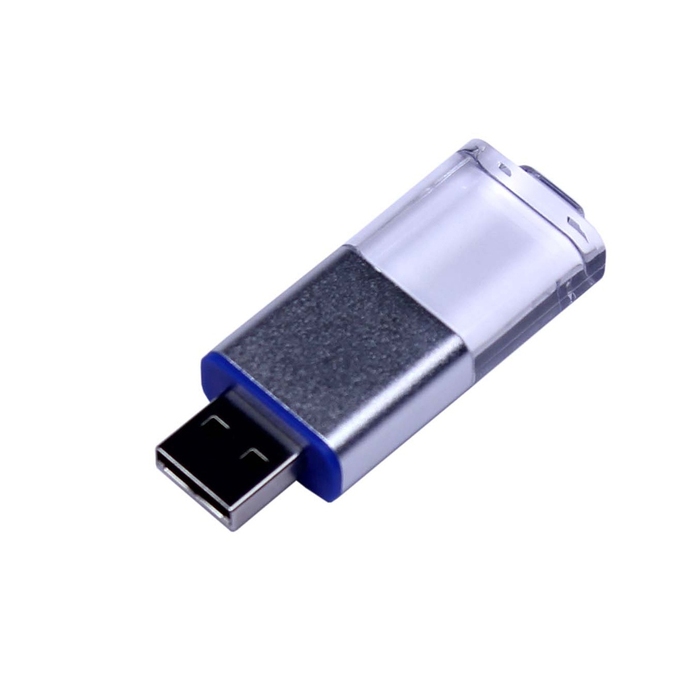 USB 2.0- флешка промо на 32 Гб прямоугольной формы, выдвижной механизм для нанесения логотипа