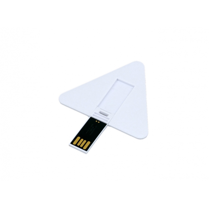USB 2.0- флешка на 16 Гб в виде пластиковой карточки треугольной формы для нанесения логотипа