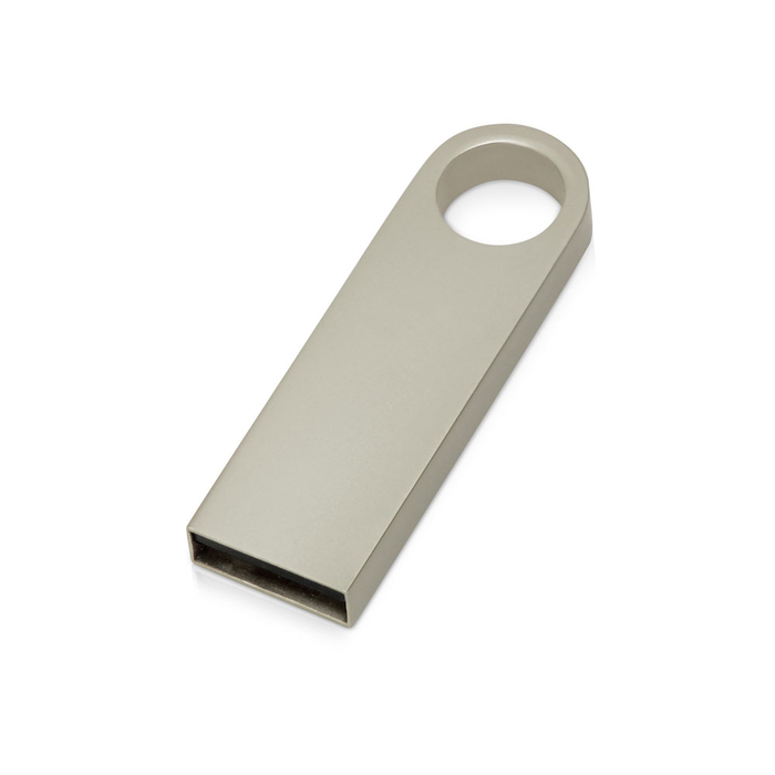 USB 2.0- флешка на 16 Гб с мини чипом, компактный дизайн с круглым отверстием для нанесения логотипа