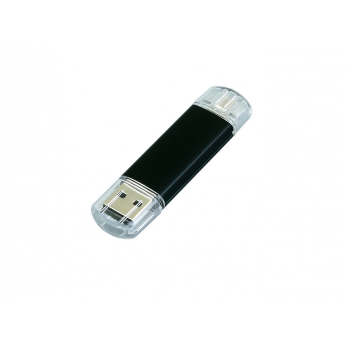 USB 2.0/micro USB- флешка на 64 Гб для нанесения логотипа