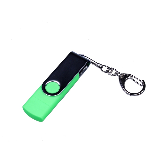 USB 2.0/micro USB/Type-C- флешка на 16 Гб c поворотным механизмом для нанесения логотипа