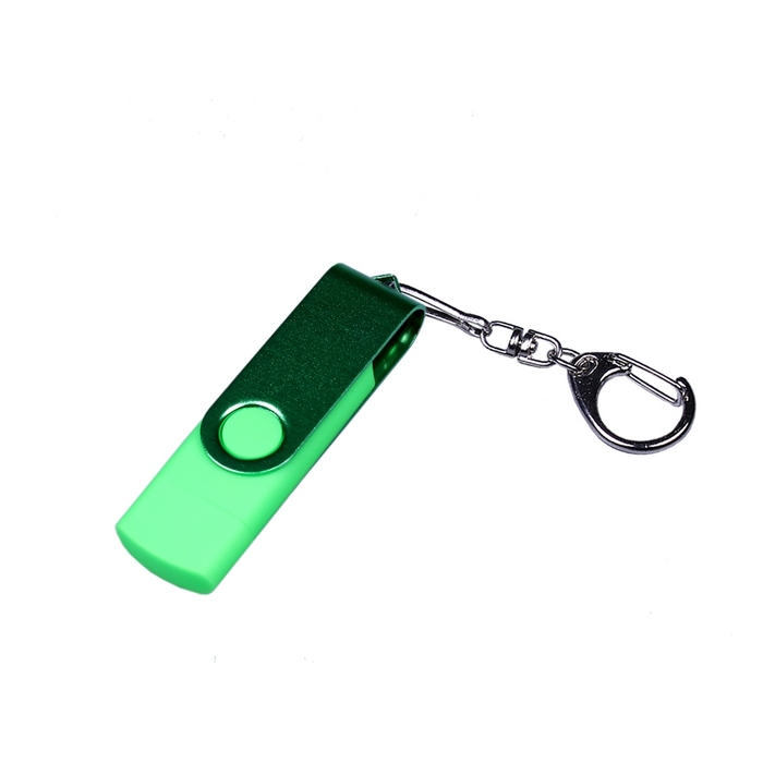 USB 2.0/micro USB/Type-С- флешка на 16 Гб 3-в-1 с поворотным механизмом для нанесения логотипа