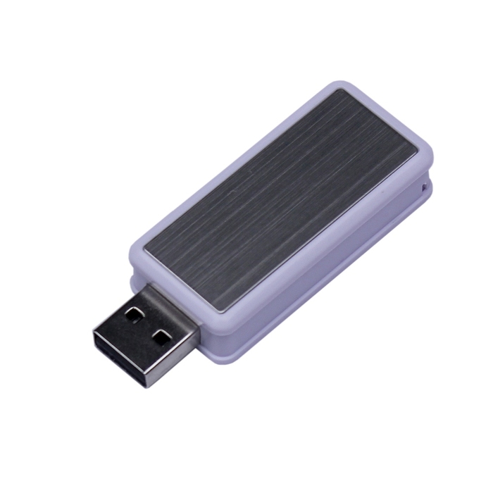 USB 3.0- флешка промо на 64 Гб прямоугольной формы, выдвижной механизм для нанесения логотипа