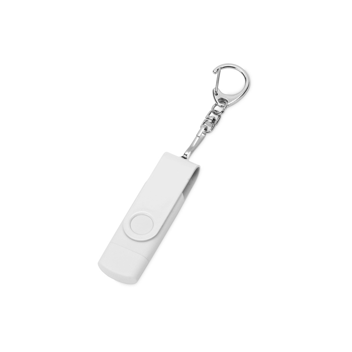 USB 3.0/micro USB/Type-C - флешка на 32 Гб 3-в-1 с поворотным механизмом для нанесения логотипа