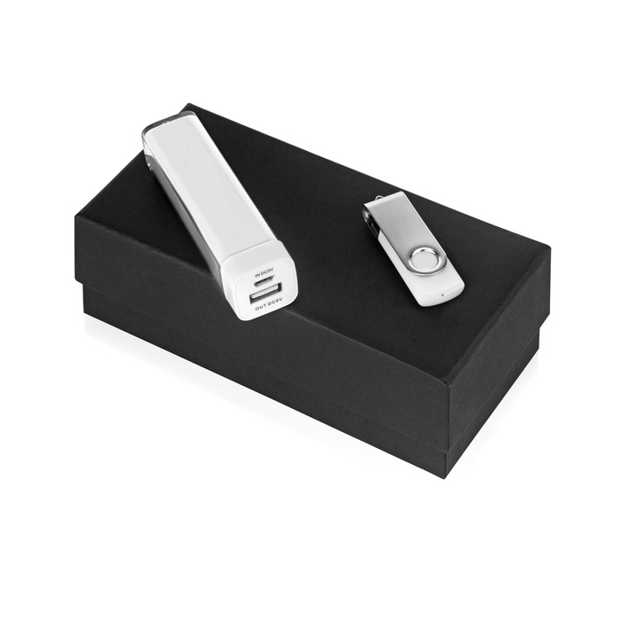 Подарочный набор Flashbank с флешкой и зарядным устройством для нанесения логотипа