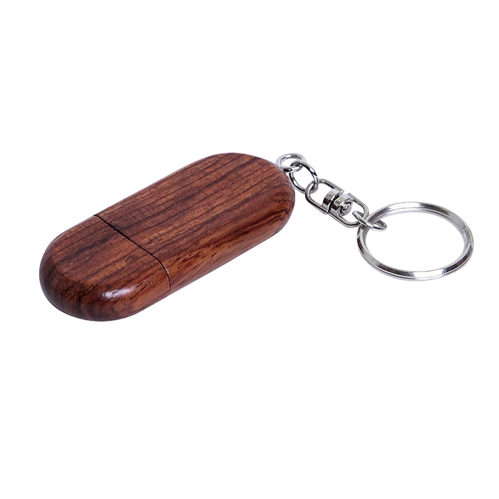 USB 2.0- флешка на 16 Гб овальной формы и колпачком с магнитом для нанесения логотипа