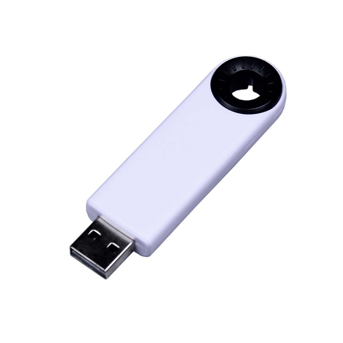 USB 2.0- флешка промо на 32 Гб прямоугольной формы, выдвижной механизм для нанесения логотипа