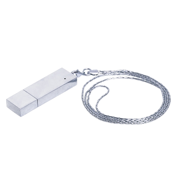 USB 2.0- флешка на 32 Гб в виде металлического слитка для нанесения логотипа