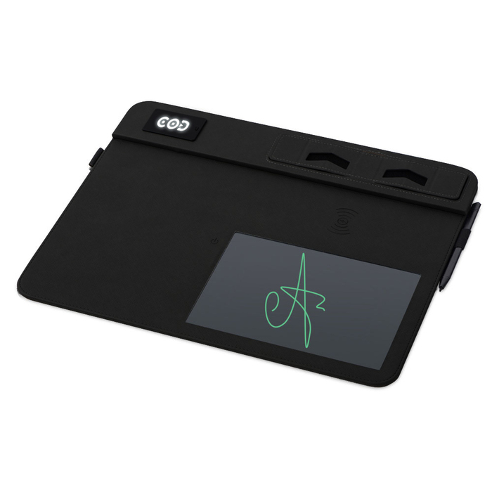 Многофункциональный коврик для мыши «Multi Pad» с беспроводной зарядкой и LCD экраном, 10 Вт для нанесения логотипа