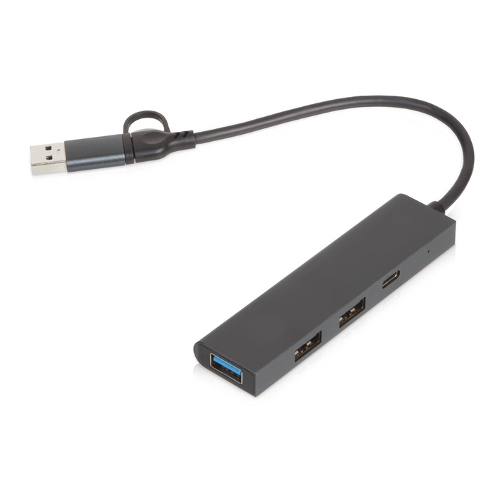 USB-хаб «Command» с коннектором 2-в-1 USB-C и USB-A, 2.0/3.0 для нанесения логотипа