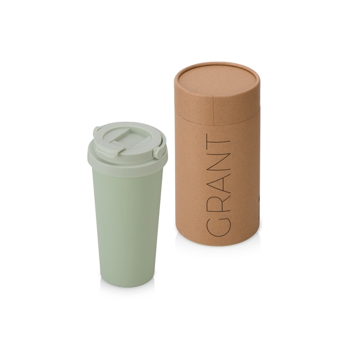 Вакуумная термокружка «Grant», soft-touch, тубус для нанесения логотипа