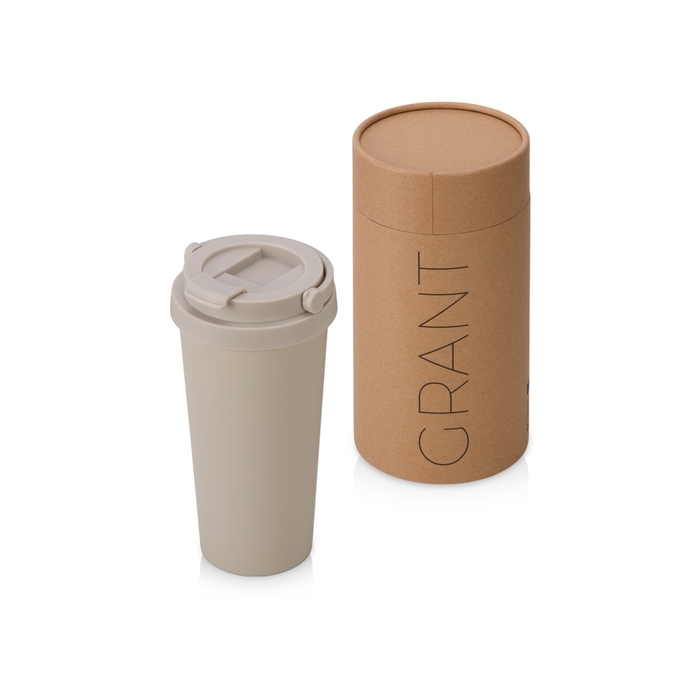 Вакуумная термокружка «Grant», soft-touch, тубус для нанесения логотипа