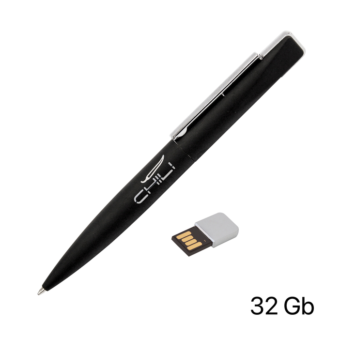 Ручка шариковая "Callisto" с флеш-картой 32Gb, покрытие soft touch для нанесения логотипа