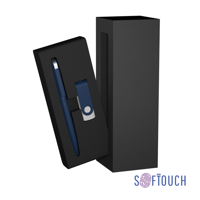 Набор ручка + флеш-карта 16 Гб в футляре, покрытие soft touch для нанесения логотипа