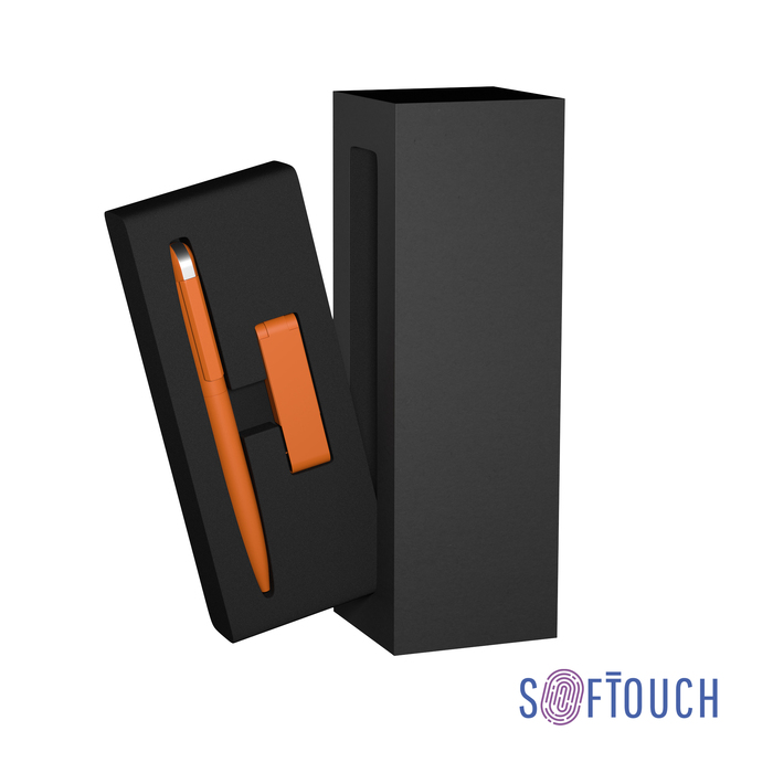 Набор ручка + флеш-карта 8 Гб в футляре, покрытие soft touch для нанесения логотипа