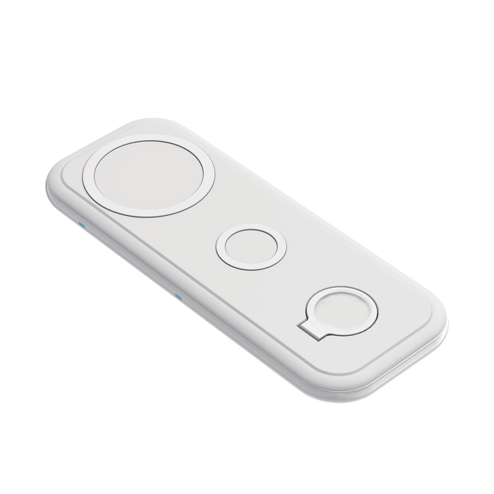Настольная беспроводная (15W) зарядная станция "Snow Board" для смартфона, часов и наушников для нанесения логотипа