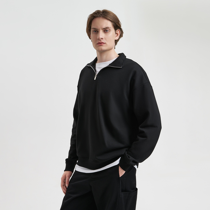 Толстовка на молнии унисекс Флоу (Flow), черная, размер 3XL/4XL для нанесения логотипа