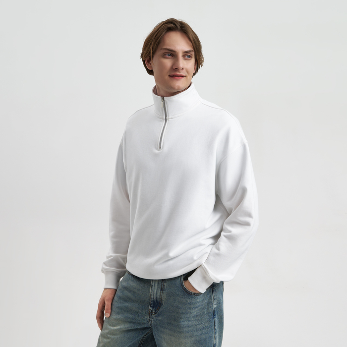 Толстовка на молнии унисекс Флоу (Flow), белая, размер 3XL/4XL для нанесения логотипа