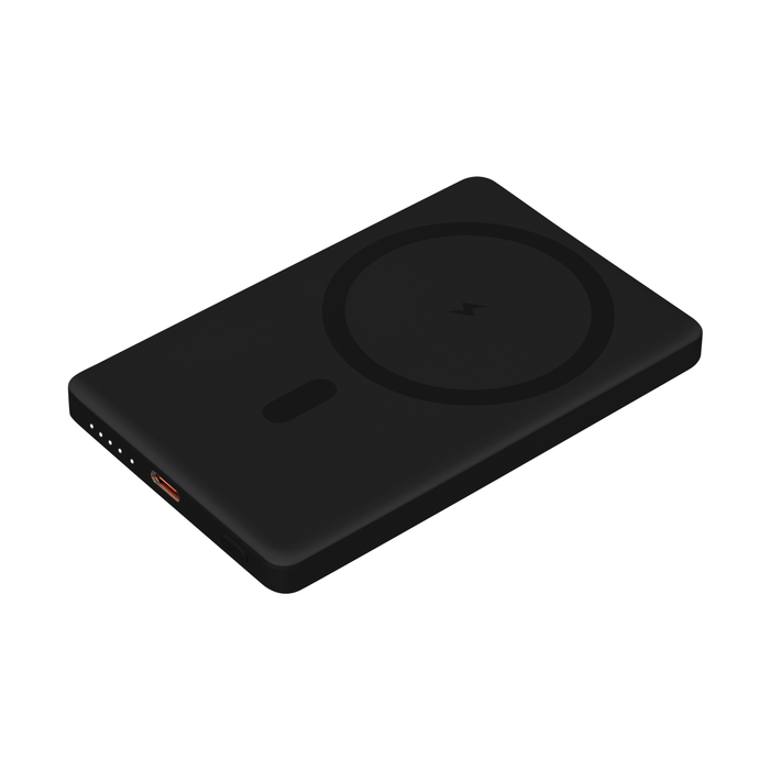 Внешний аккумулятор Атлантис (Atlantis) PD 5000mAh с функцией беспроводной зарядки 15W, черный для нанесения логотипа
