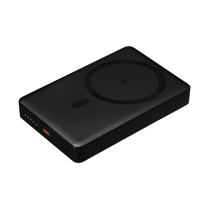 Внешний аккумулятор Атлантис Плюс PD (Atlantis PD Plus) 10000mAh с функцией беспроводной зарядки 15W, черный для нанесения логотипа