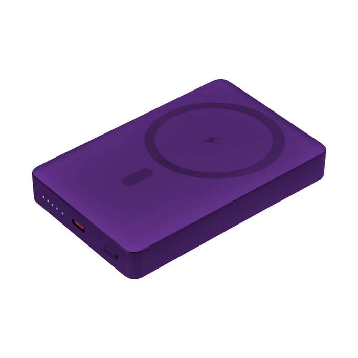 Внешний аккумулятор Атлантис Плюс PD (Atlantis PD Plus) 10000mAh с функцией беспроводной зарядки 15W, фиолетовый для нанесения логотипа