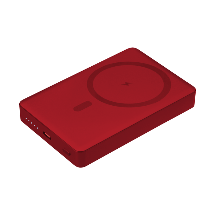 Внешний аккумулятор Атлантис Плюс PD (Atlantis PD Plus) 10000mAh с функцией беспроводной зарядки 15W, красный для нанесения логотипа