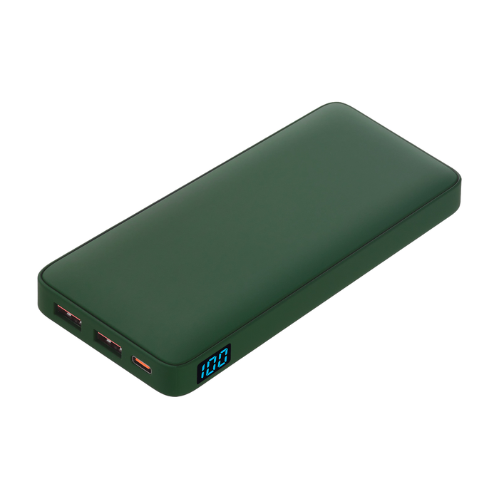 Внешний аккумулятор с подсветкой Анкор Плюс PD (Ancor PD Plus) 10000 mAh, зеленый для нанесения логотипа