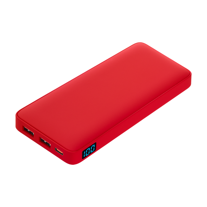 Внешний аккумулятор с подсветкой Анкор Плюс PD (Ancor PD Plus) 10000 mAh, красный для нанесения логотипа