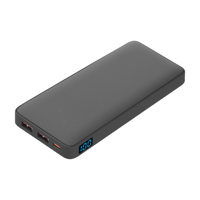 Внешний аккумулятор с подсветкой Анкор Плюс PD (Ancor PD Plus) 10000 mAh, серый для нанесения логотипа