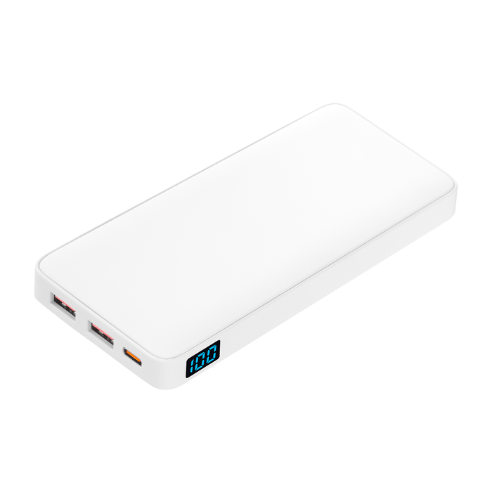 Внешний аккумулятор с подсветкой Анкор Плюс PD (Ancor PD Plus) 10000 mAh, белый для нанесения логотипа