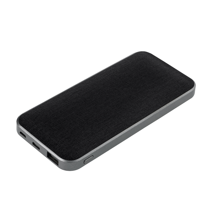 Внешний аккумулятор Твид PB (Tweed PB) 10000 mAh, черный для нанесения логотипа