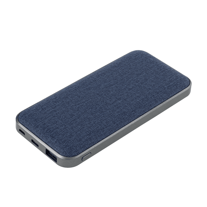 Внешний аккумулятор Твид PB (Tweed PB) 10000 mAh, синий для нанесения логотипа