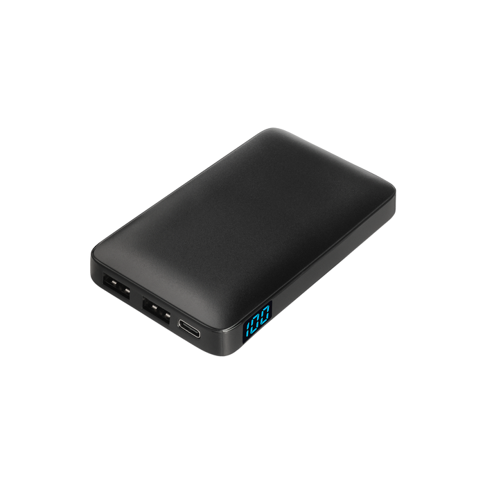 Внешний аккумулятор с цветной подсветкой Анкор Макс (Ancor Max) 5000 mAh, черный для нанесения логотипа