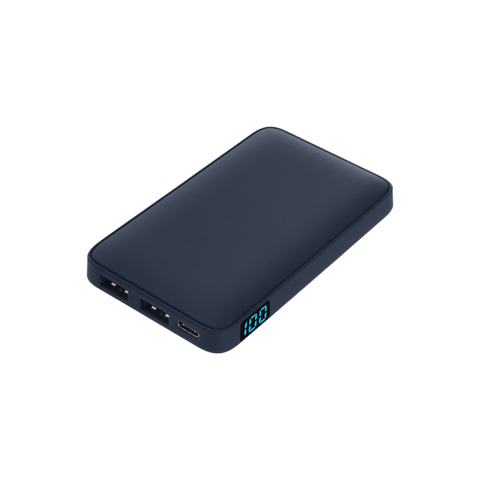 Внешний аккумулятор с подсветкой Анкор (Ancor) 5000 mAh, синий для нанесения логотипа