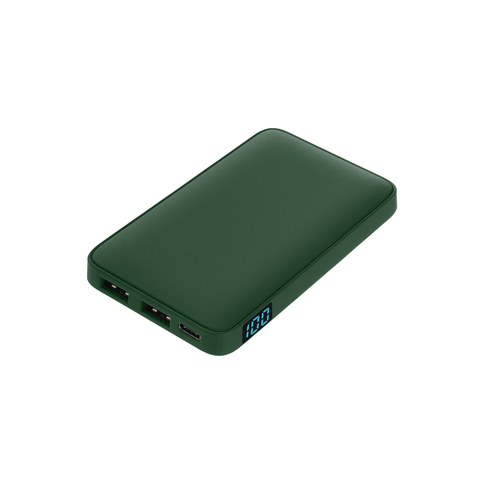 Внешний аккумулятор с подсветкой Анкор (Ancor) 5000 mAh, зеленый для нанесения логотипа