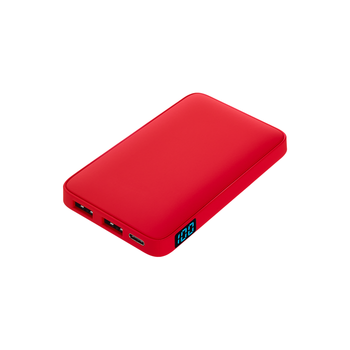 Внешний аккумулятор с подсветкой Анкор (Ancor) 5000 mAh, красный для нанесения логотипа