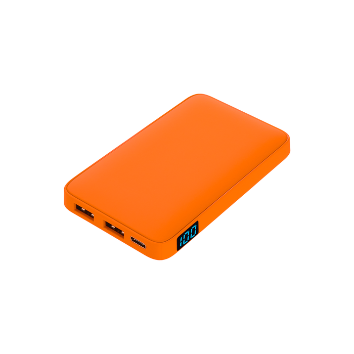 Внешний аккумулятор с подсветкой Анкор (Ancor) 5000 mAh, оранжевый для нанесения логотипа