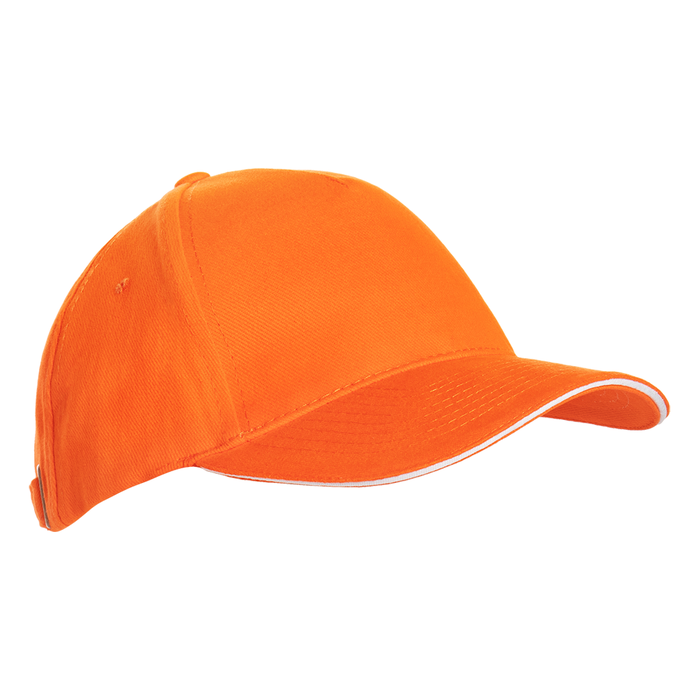 Бейсболка с кантом STAN 5 клиньев хлопок 280, 11K, Оранжевый,  (28/1)  (56-58/ONE SIZE) для нанесения логотипа