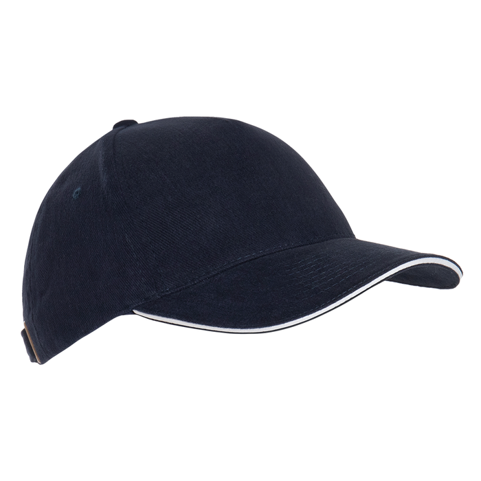 Бейсболка с кантом STAN 5 клиньев хлопок 280, 11K, Тёмно-синий,  (46)  (56-58/ONE SIZE) для нанесения логотипа