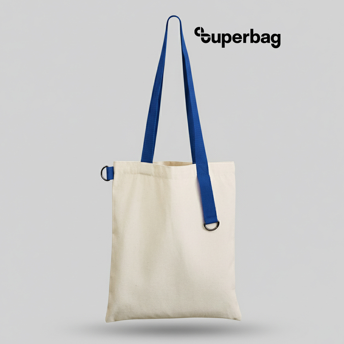 Шоппер Superbag (неокрашенный с синим) для нанесения логотипа