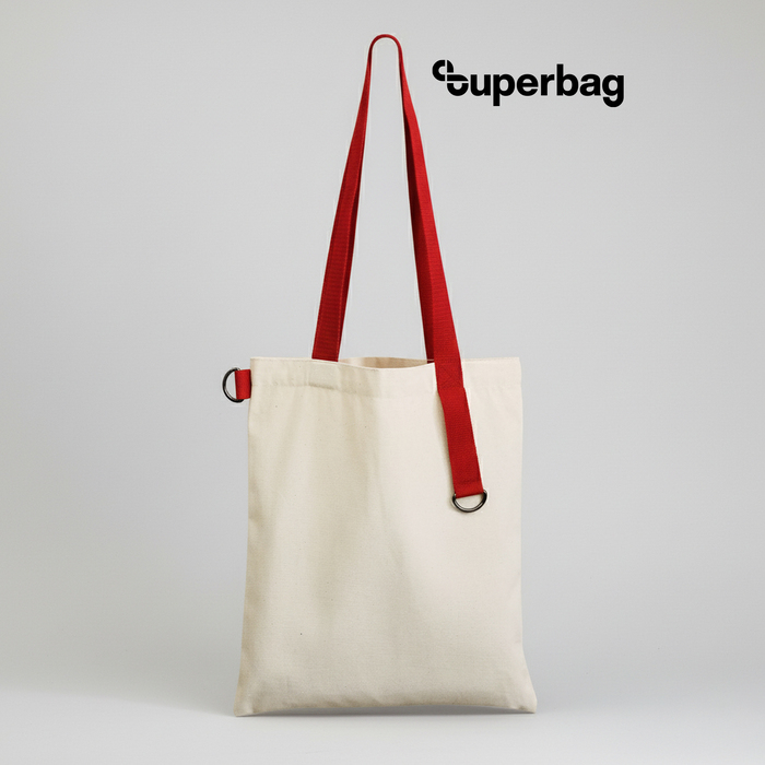 Шоппер Superbag (неокрашенный с красным) для нанесения логотипа