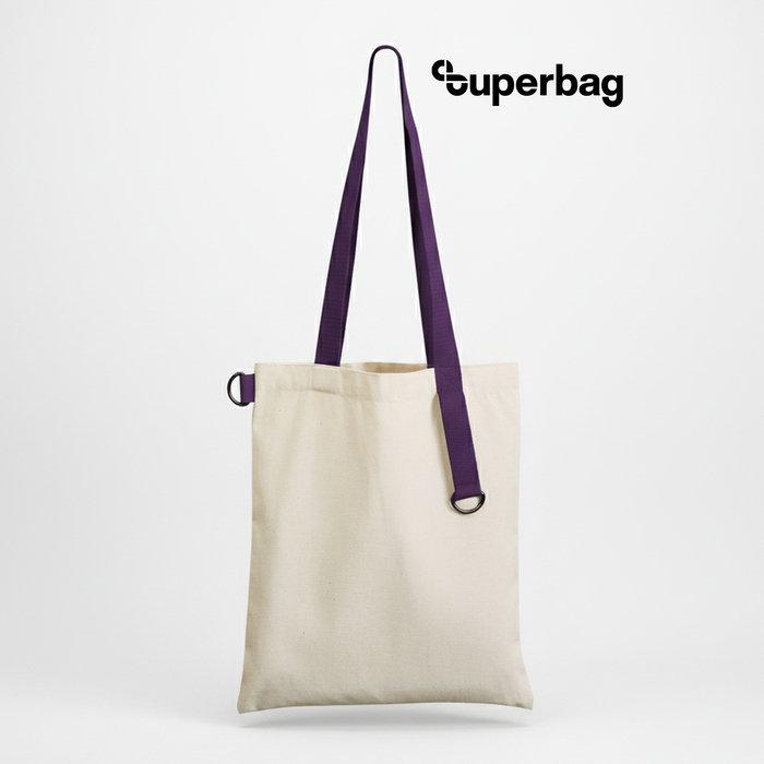 Шоппер Superbag (неокрашенный с фиолетовым) для нанесения логотипа