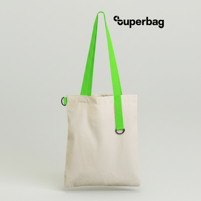Шоппер Superbag (неокрашенный с салатовым) для нанесения логотипа