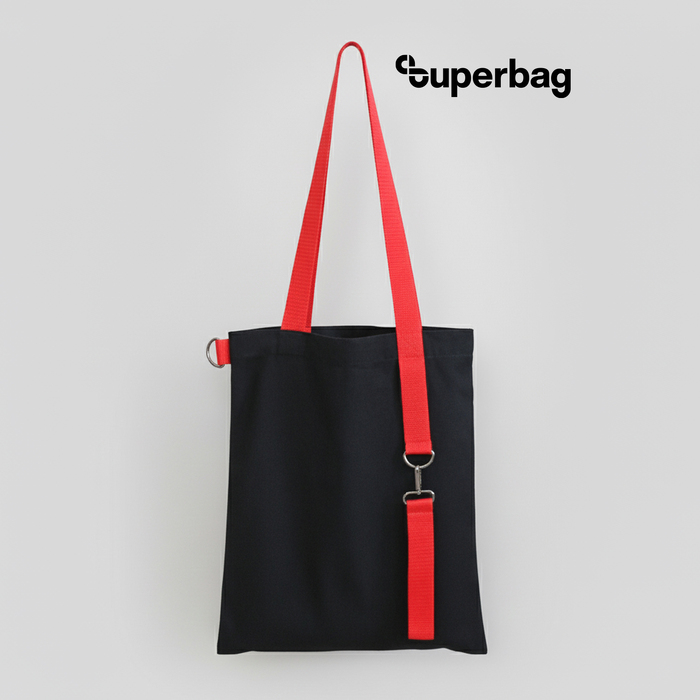 Шоппер Superbag black с ремувкой 4sb (чёрный с красным) для нанесения логотипа