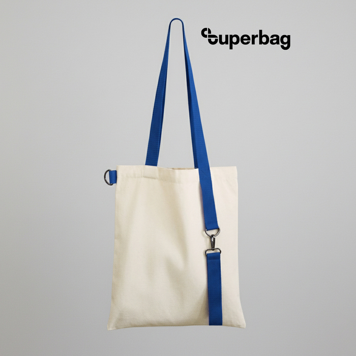 Шоппер Superbag с ремувкой 4sb (неокрашенный с синим) для нанесения логотипа