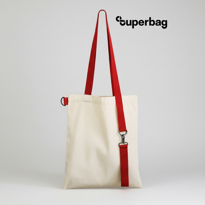 Шоппер Superbag с ремувкой 4sb (неокрашенный с красным) для нанесения логотипа