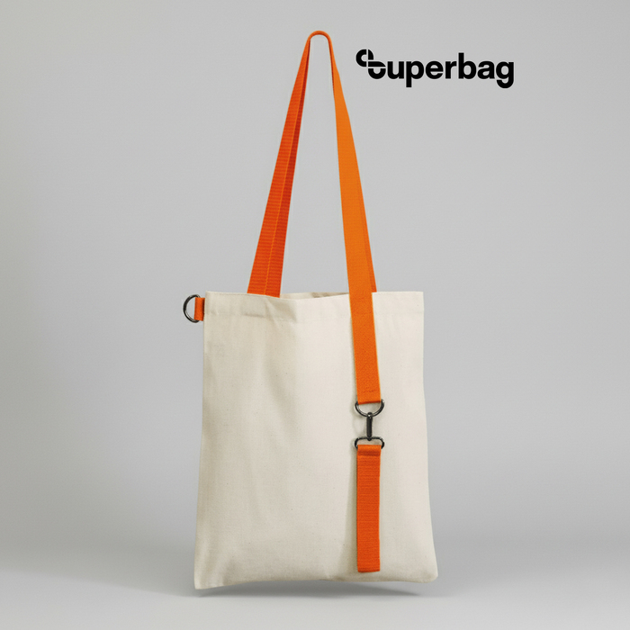 Шоппер Superbag с ремувкой 4sb (неокрашенный с оранжевым) для нанесения логотипа